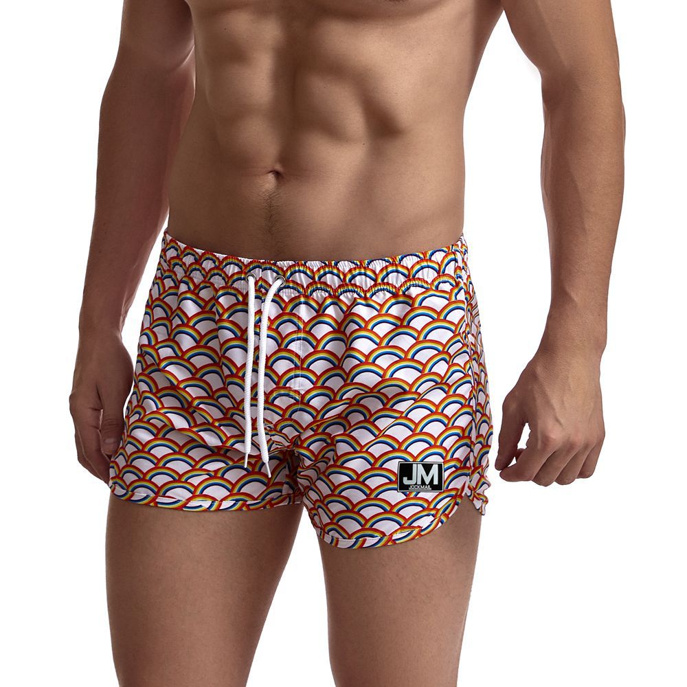 Rainbow pattern beach shorts