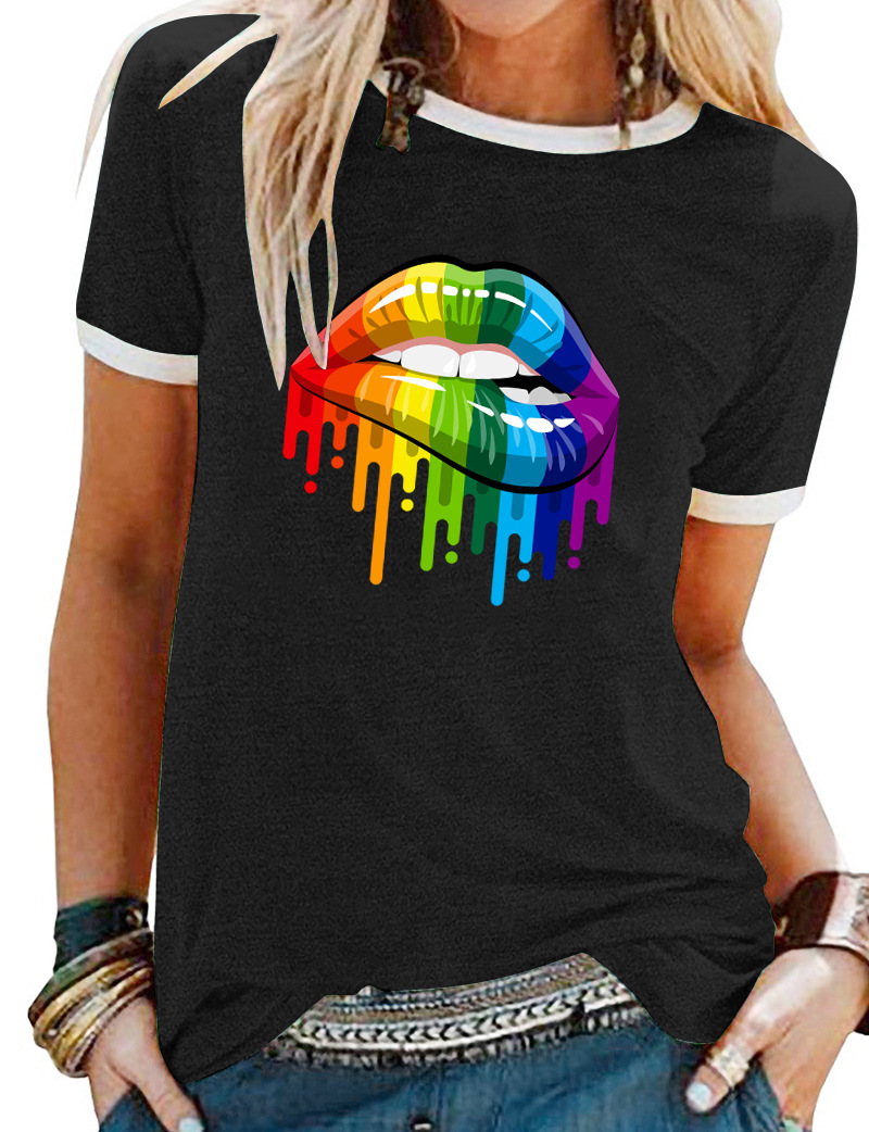 LGBT rainbow lips t-shirt