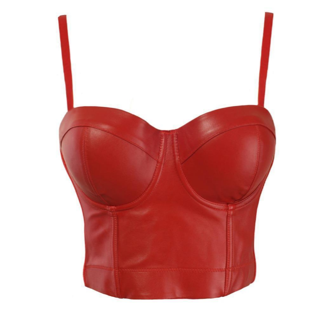 Faux Leather Cropped Top