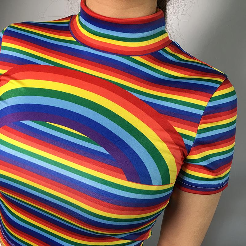 Turtleneck rainbow top