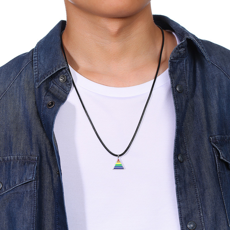 Rainbow Pride Triangle Necklace