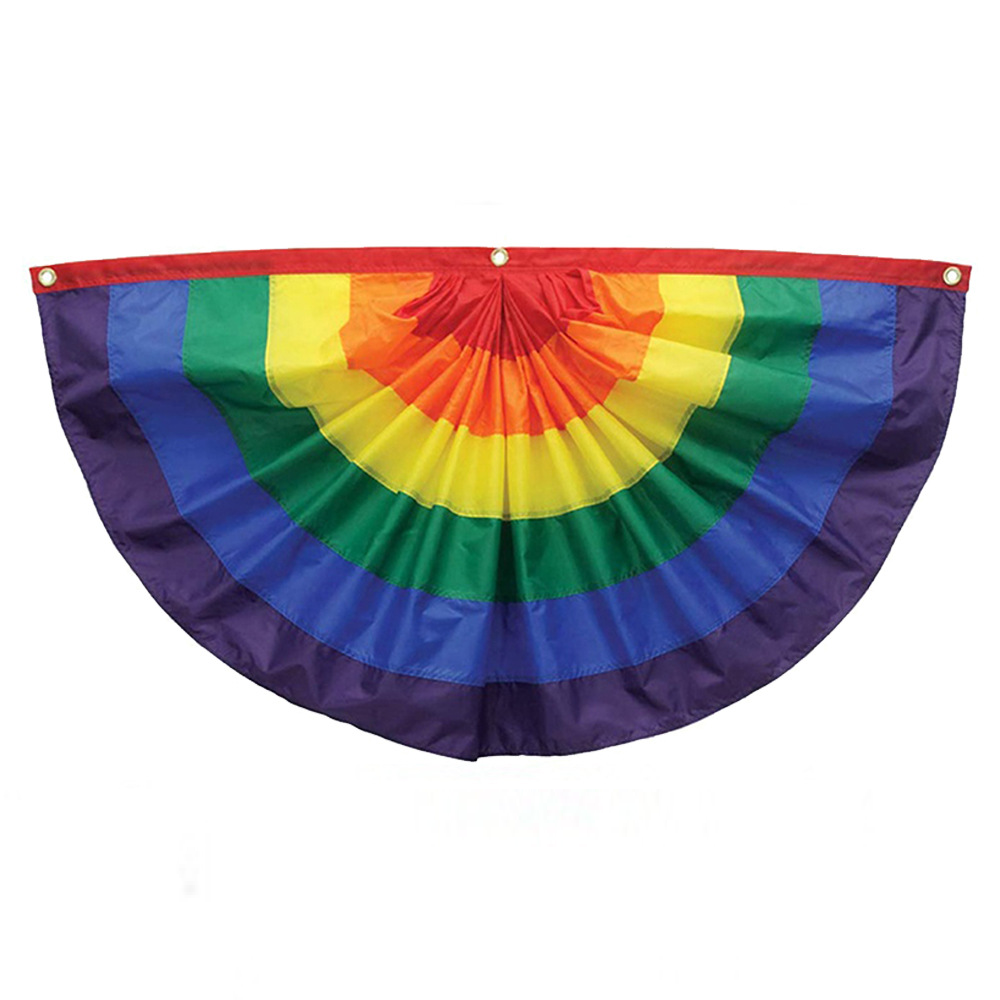 Rainbow LGBT flag in half circle