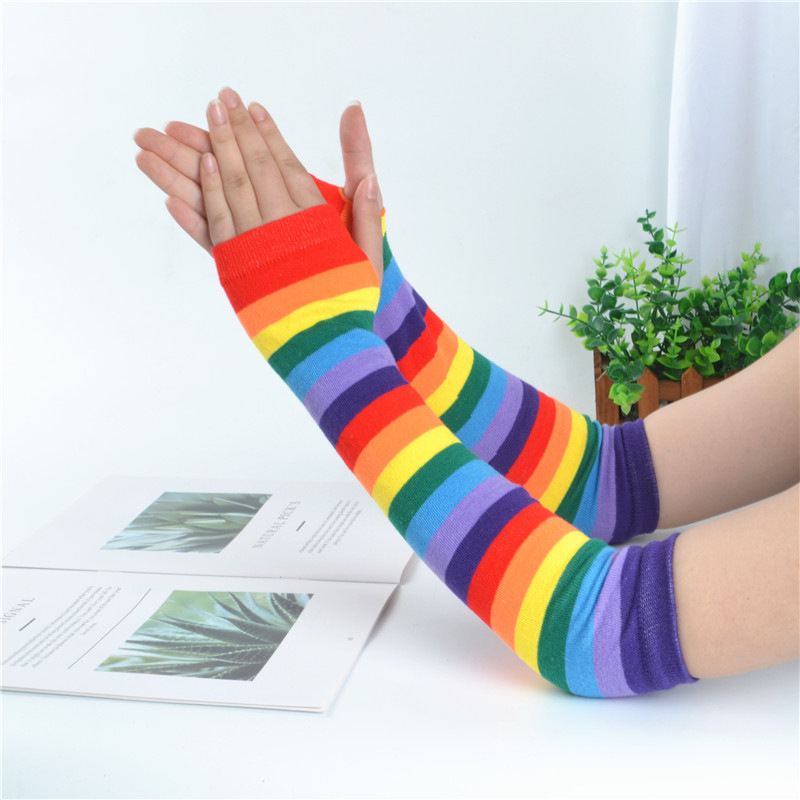 Rainbow Striped Mittens
