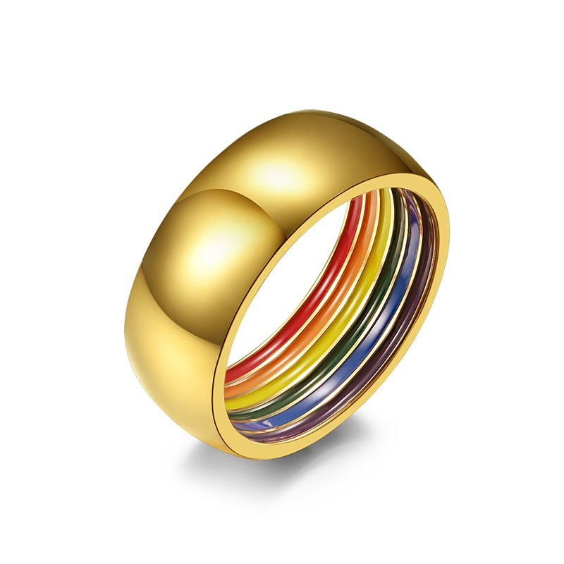 Rainbow Inner Golden LGBT Ring
