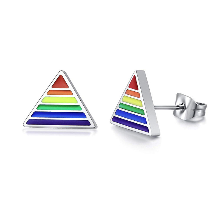 Rainbow triangle earrings 
