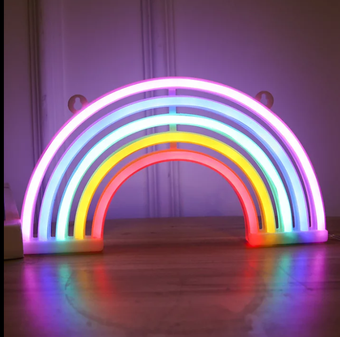 Rainbow neon led wall lamp