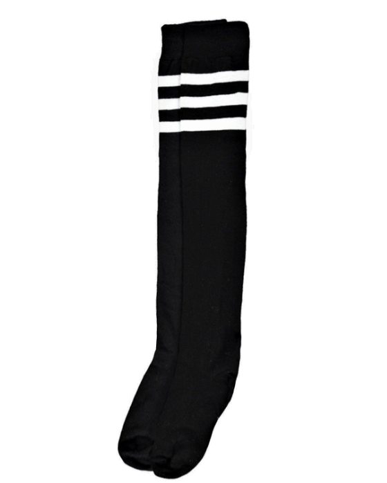 High black striped socks