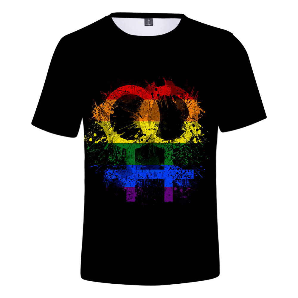 T-shirt Gay Lesbiennes signe multicolores